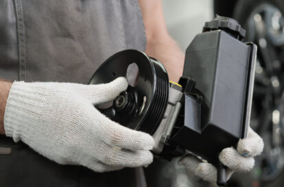Inspection of a new product before replacing a defective part.